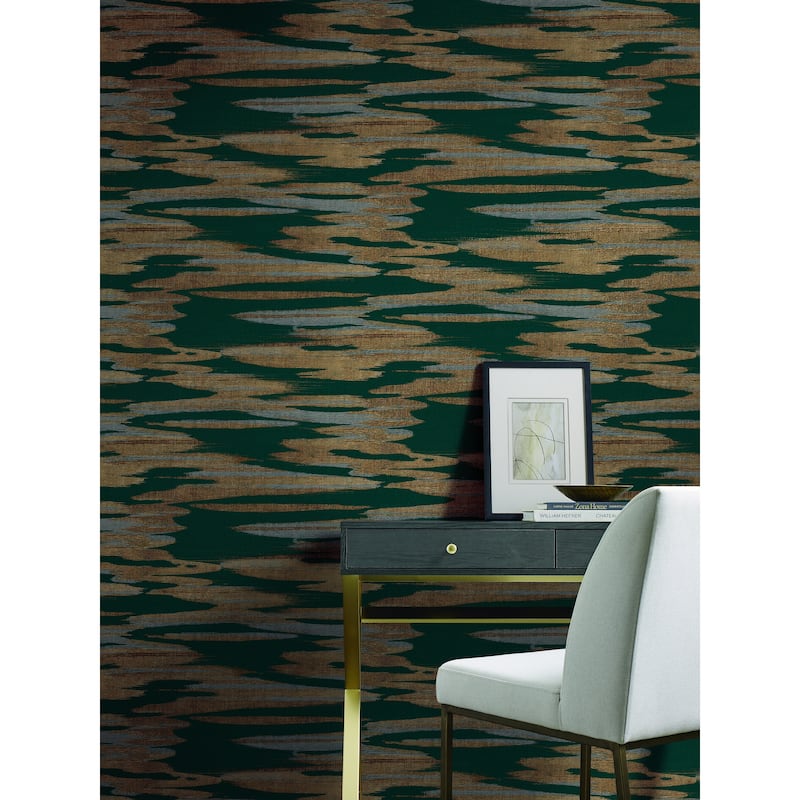 Grasse Teal Pearl Non-Woven Unpasted Bohemian Nimbus Wallpaper Covers ...