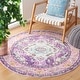 preview thumbnail 84 of 200, SAFAVIEH Monaco Lillie Boho Medallion Distressed Area Rug 4' Round - Violet/Light Blue