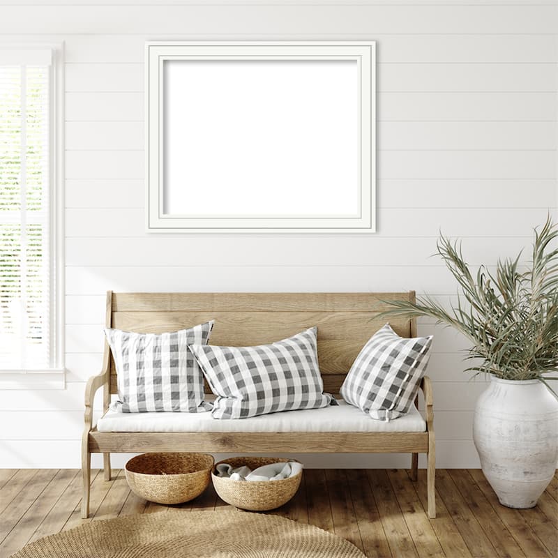 Amanti Art Craftsman White Framed Dry Erase Magnetic Board