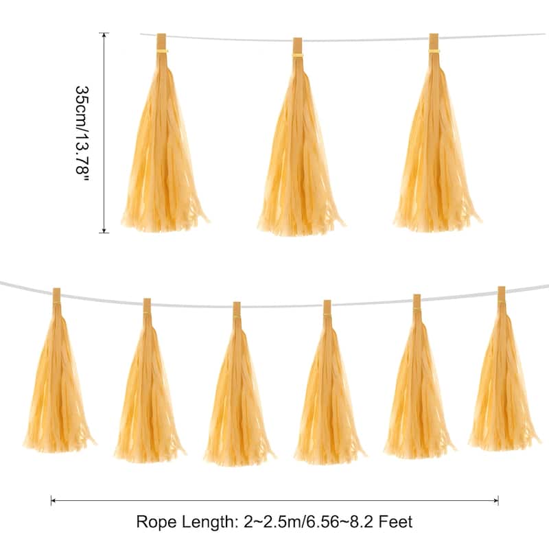 20Pcs Tassel Garland Banner with Rope - Dark Yellow