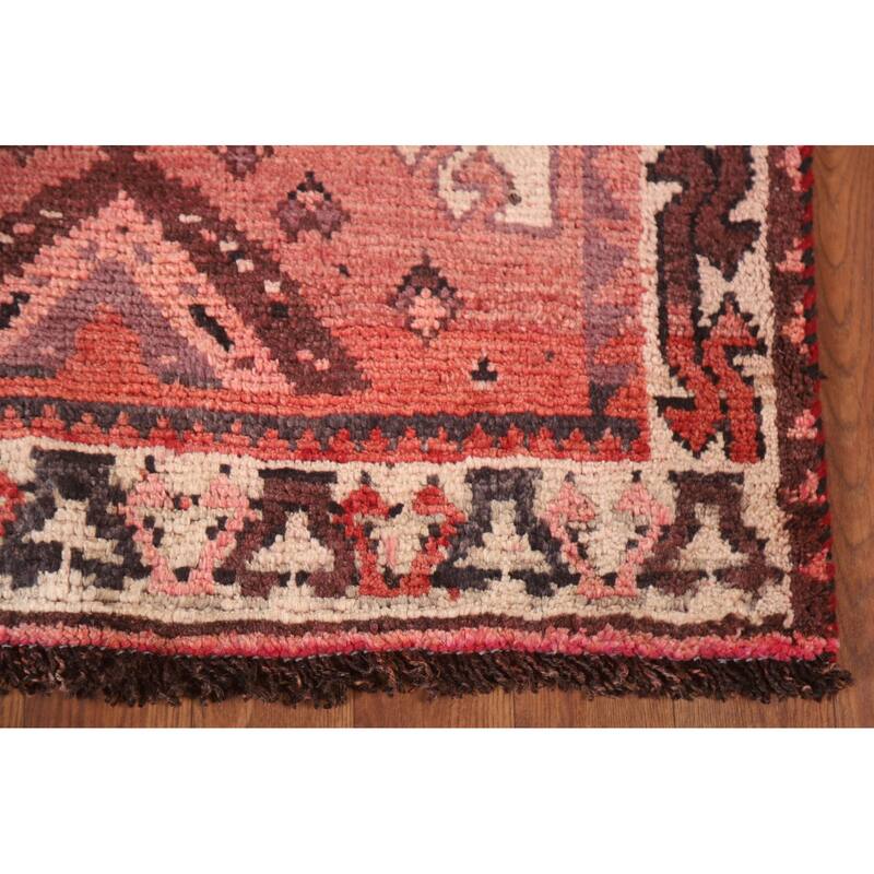 Hand Knotted Oriental 100% Wool Carpet Traditional Tribal Red Qashqai Area Rug - 9' 4'' X 4' 10''