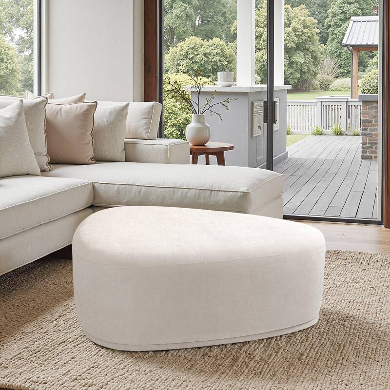 Modern Triangular Upholstered Accent Ottoman
