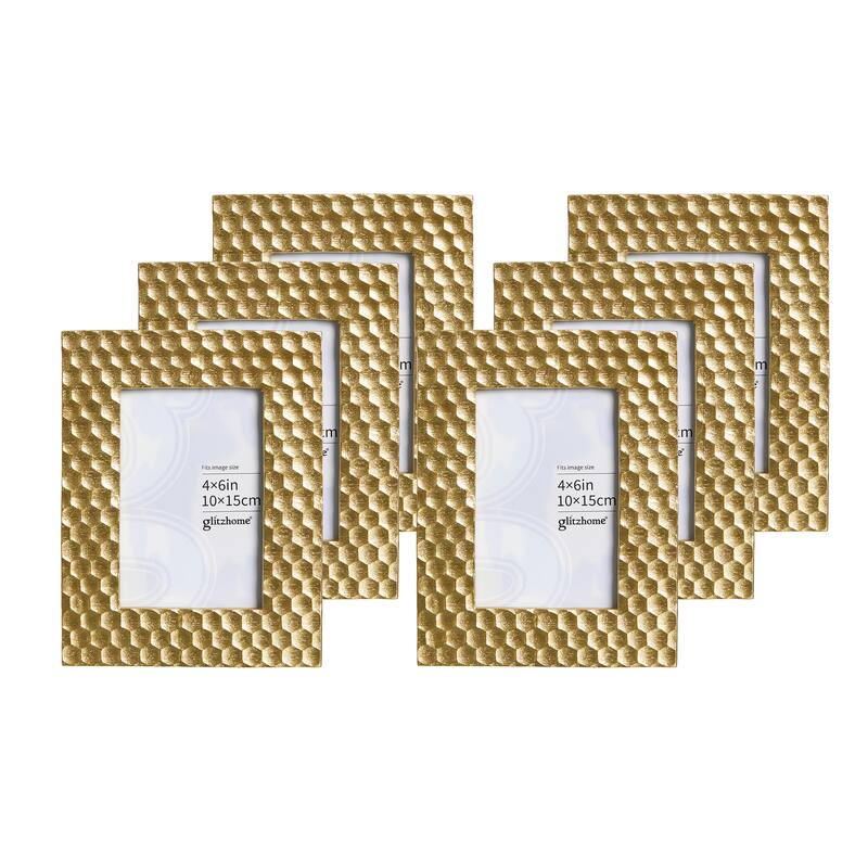 Glitzhome Set of 3 or 6 Xmas Honeycomb Resin Wall or Tabletop Picture Frames