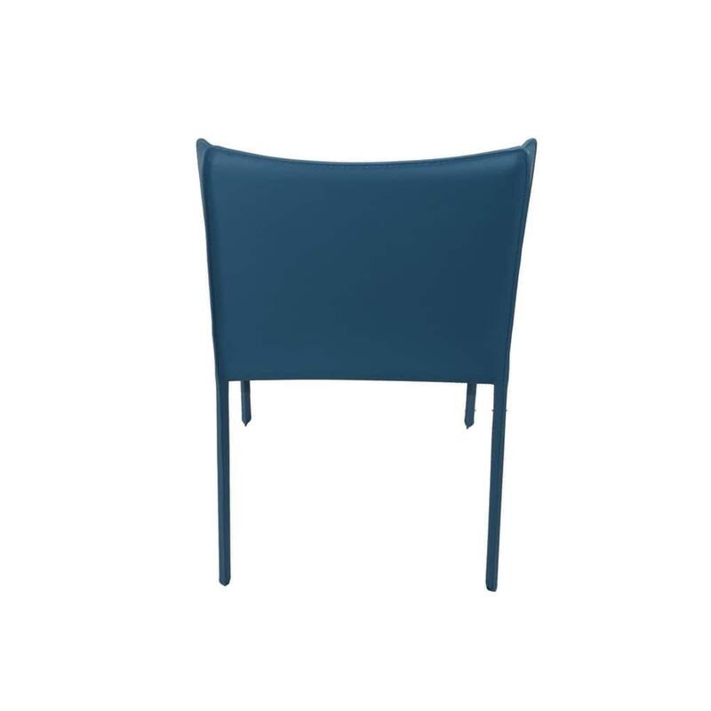 Aria Home Set of 2 Blue Eloi High Back Dining Chairs Recycled Leather