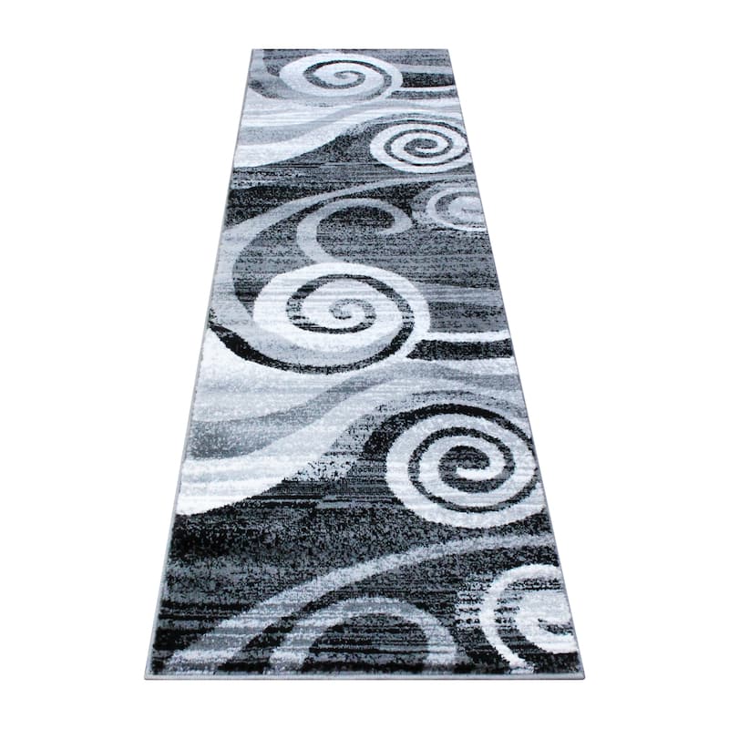 Modern Swirl Design Olefin Area Rug