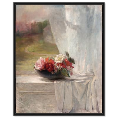 Flowers on a Window 1861 Canvas by Art Remedy