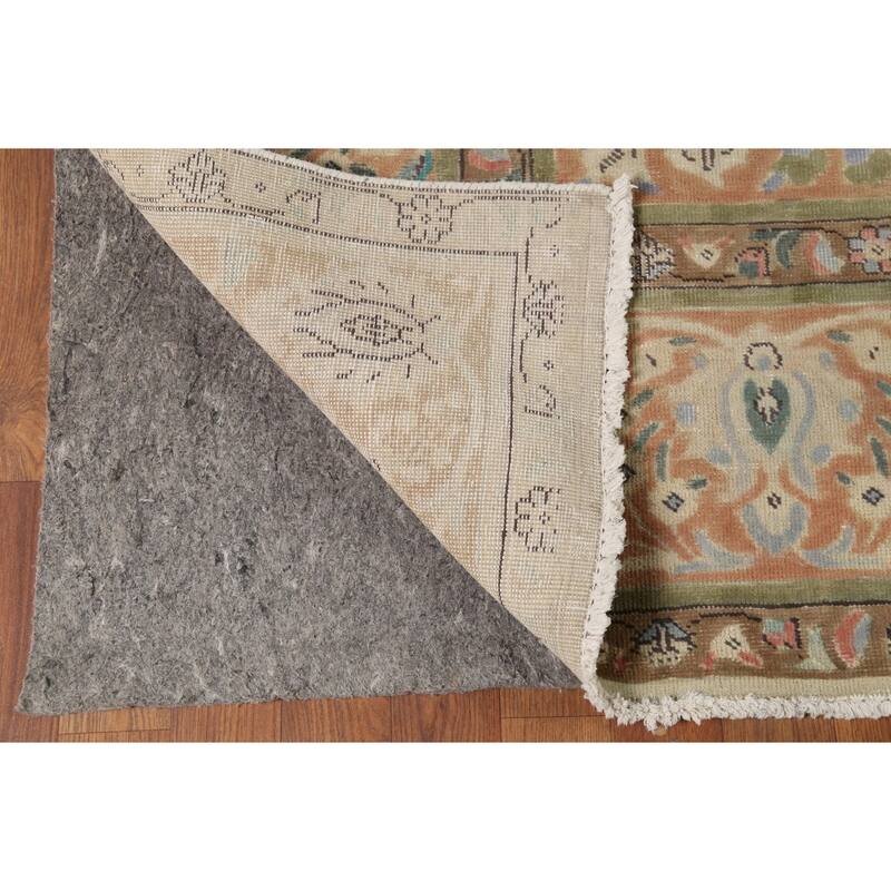 Blue Tabriz Persian Vintage Rug Hand-Knotted Wool Carpet - 9'6"x 12'9"