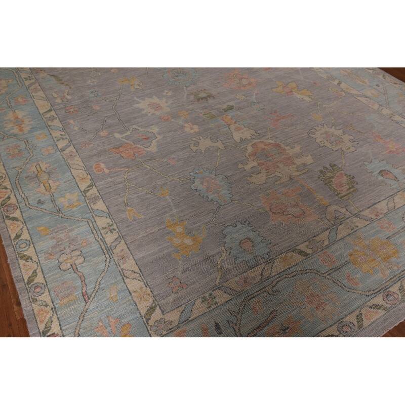 Oushak Turkish Area Rug Vegetable Dye Hand-Knotted Wool Carpet - 8'0" x 10'0"