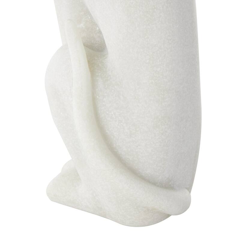 Polystone Dog Sitting Decorative Sculpture with Gold Collar - Cream - Roche River Decor