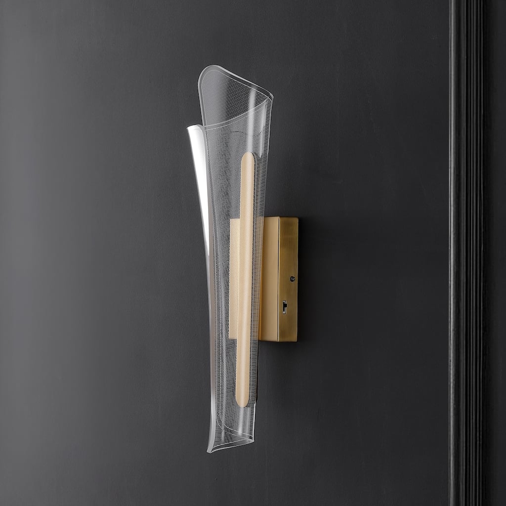 SAFAVIEH Couture Lighting Fenric Acrylic Wall Sconce, Modern LED Wall Light Fixture for Bedroom, Hallway, and Living Room