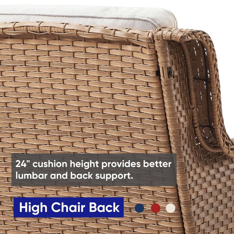 ArcoBay Wicker PE Rattan Outdoor Patio Swivel Glider Chairs with 4'' Olefin Cushions (2-Pack)