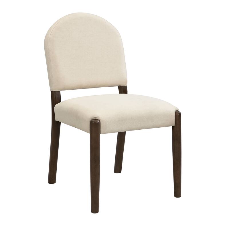 Christopher Knight Home - Mid-Century Upholstered Armless Dining Side Chairs with Rubber Wood Frame (Set of 2)