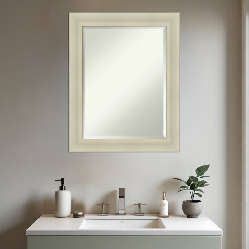 Oliver Beveled Wood Framed Bathroom Vanity Wall Mirror
