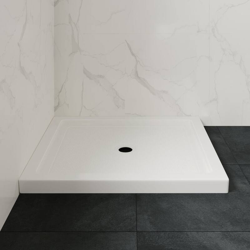 Ove Decors 15SBR-BALI38 Bali 38" x 32" Rectangular Shower Base with - White