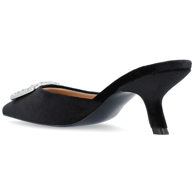 Journee Collection Women's Rishie Slip On Kitten Heel Mule Pump