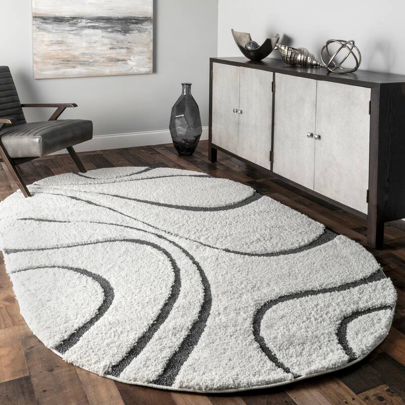 Brooklyn Rug Co Krista Contemporary Swirls Shag Area Rug