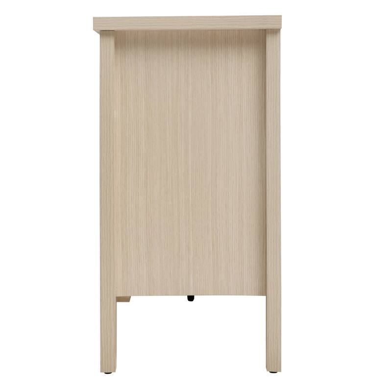 Wood Grain Storage Cabinet with Adjustable Shelves