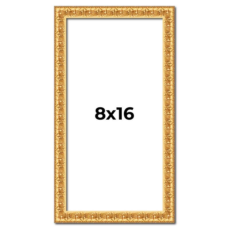 8x16 Frame Gold Real Wood Picture Frame Width 1 inches | Interior