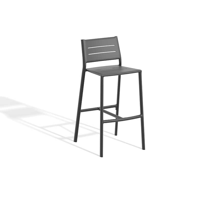 Eiland All Aluminum Bar Stool - Carbon Powder - Coated Aluminum Frame - 22.5"L X 20"W X 40.75"H - 22.5"L X 20"W X 40.75"H - Single