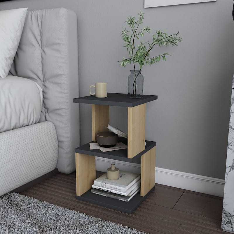 Carter Nightstand - Oak - Anthracite