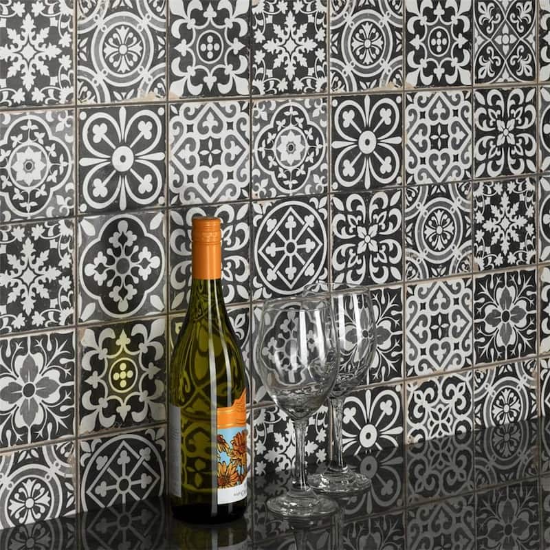 Merola Tile Faenza Nero 13" x 13" Ceramic Floor and Wall Tile