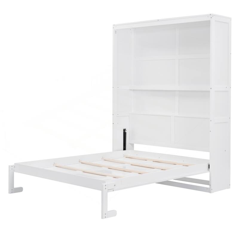 Versatile Queen Size Murphy Bed with Shelves for Space Optimization