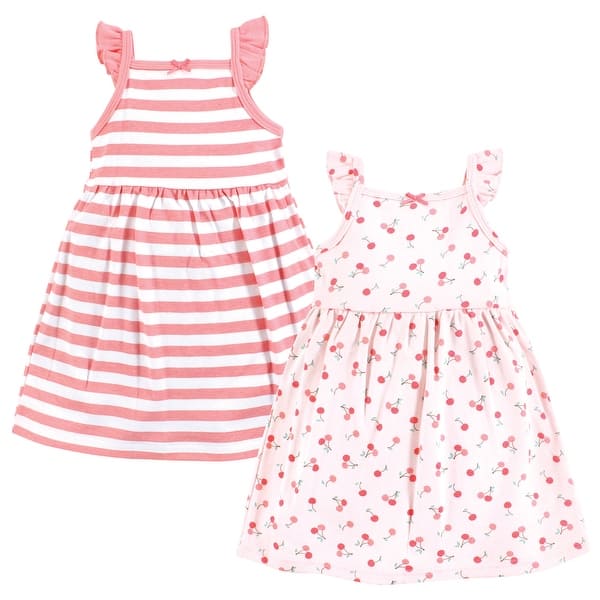 slide 1 of 1, Hudson Baby Girls Cotton Dresses, Cherry Sweet, 2T 2T - Cherry Sweet
