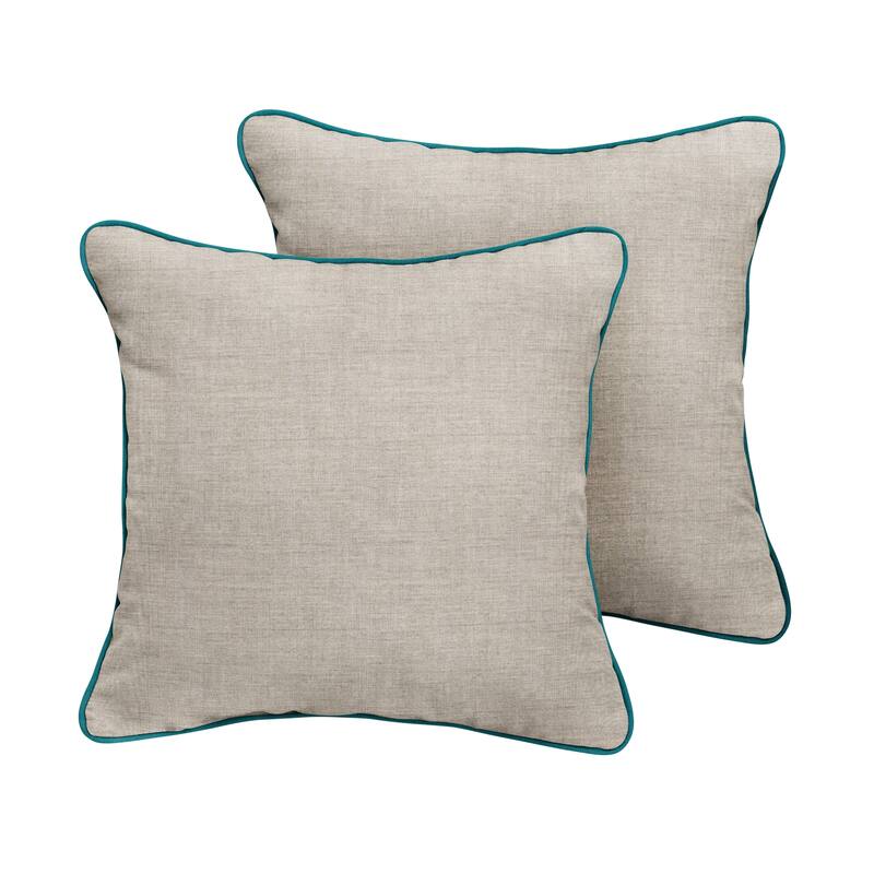 Sunbrella Cast Silver/ Spectrum Peacock Indoor/ Outdoor Pillow Set