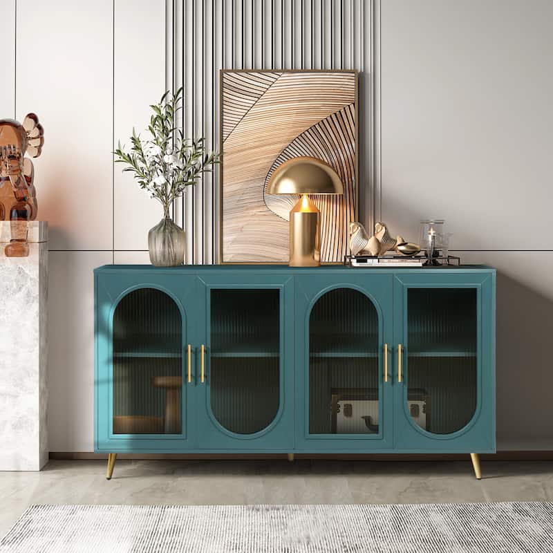Wood Buffets Storage Cabinet with Adjustable Shelves