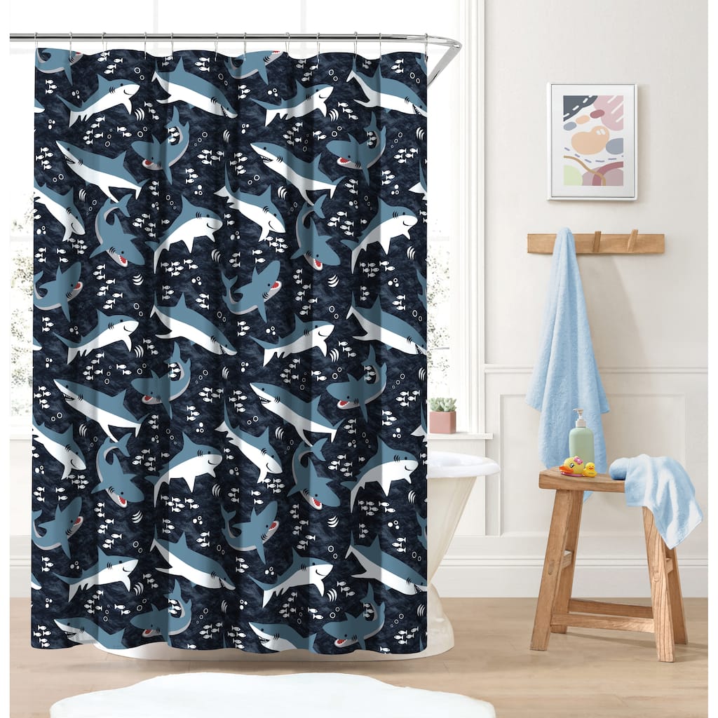 Dream Factory Sharks Shower Curtain