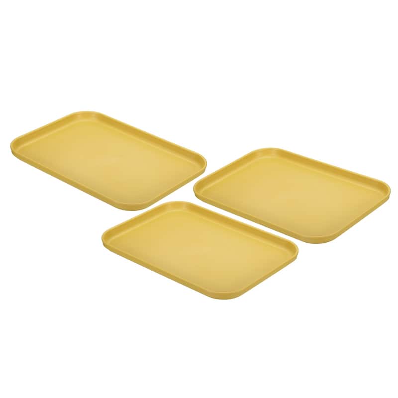 3Pcs Plastic Fast Food Serving Tray 9.8" x 6.7", Serving Platter - 9.8" x 6.7"
