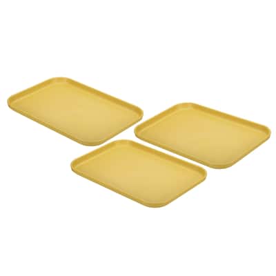 3Pcs Plastic Fast Food Serving Tray 9.8" x 6.7", Serving Platter - 9.8" x 6.7"