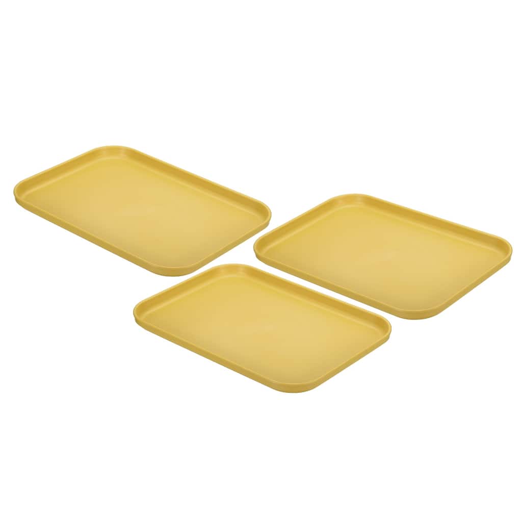 3Pcs Plastic Fast Food Serving Tray 9.8" x 6.7", Serving Platter - 9.8" x 6.7"