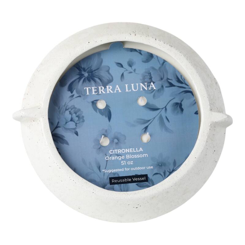 Modern Orange Blossom Citro Scented Candle in Terracotta Bowl - 51oz - 14" - 14.0"