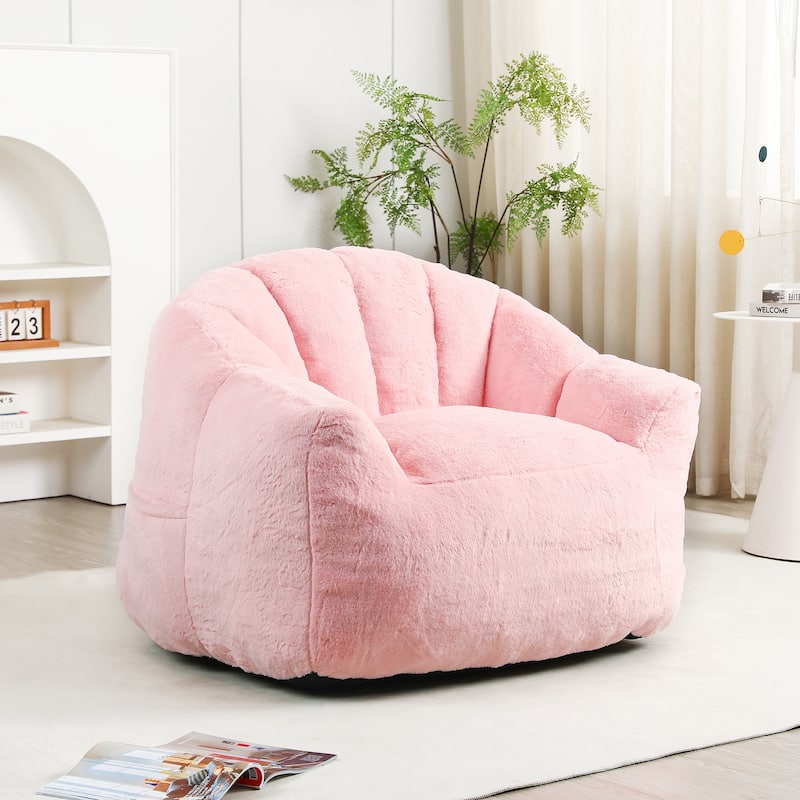Arm Chair Side Chair Pink Bean Bag Sofa Chair Lounge Chair with Armrests, Leisure Chair Accent Chair