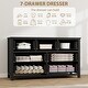 preview thumbnail 9 of 18, Rattan Dresser Storage Cabinet for Bedroom Living Room, Black