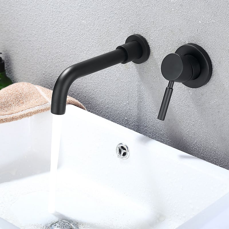 1.2 GPM Matte Black Wall Mounted Bathroom Faucet