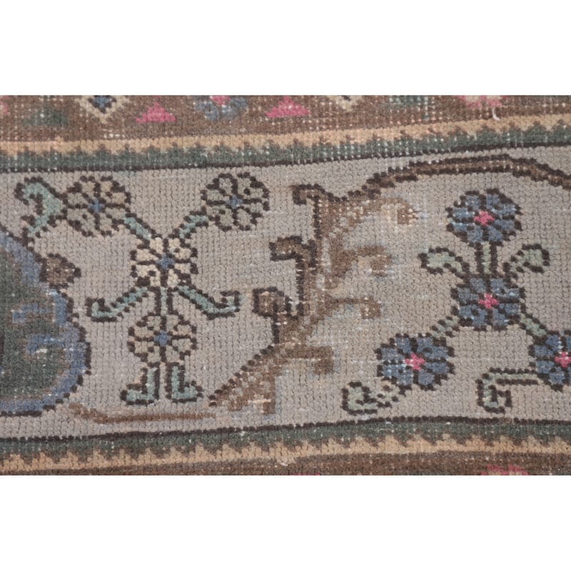 Overdyed Blue Tabriz Persian Vintage Rug Hand-Knotted Wool Carpet - 9'6"x 12'8"