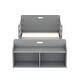 preview thumbnail 4 of 16, Twin Size Floor Kids Bed Frame with Storage Footboard and Guardrail, Grey