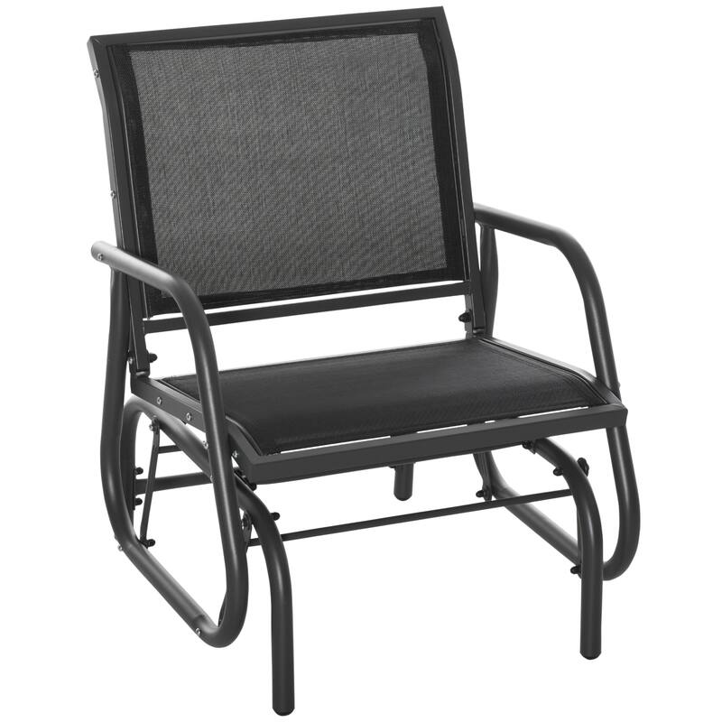 Outsunny Glider/Rocking Chair Set with Breathable Mesh Fabric, Curved Armrest