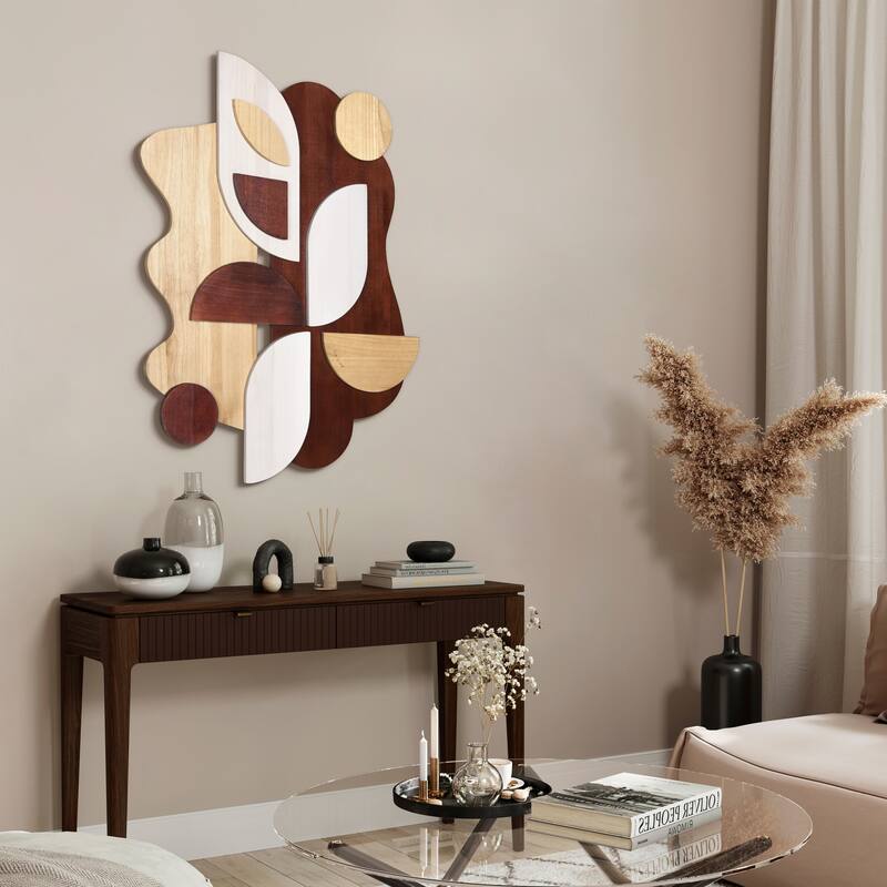 "Sands Serenade" Hand Made & Hand Finished Dimensional Solid Paulownia Wood Abstracts Wall Art