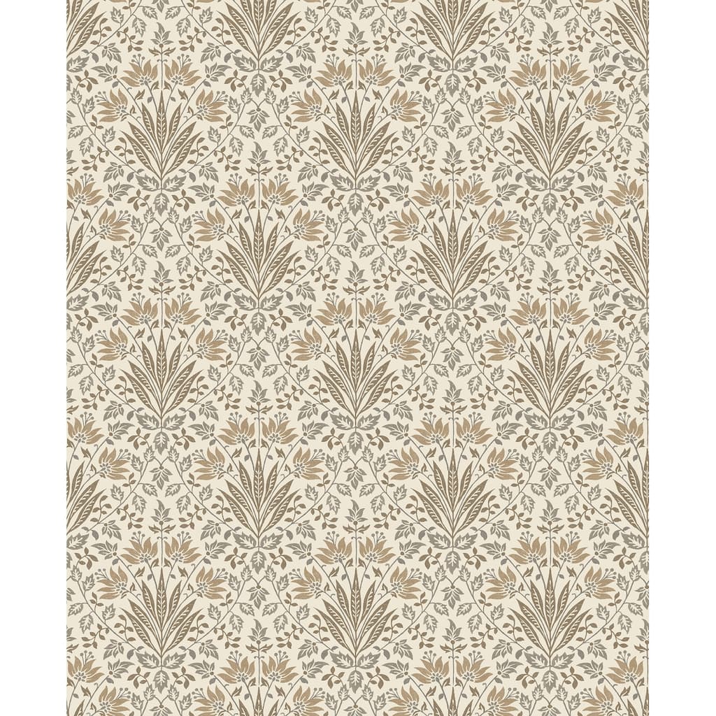Chris Loves Julia x A-Street Prints Woodbury Brown Floral Damask Wallpaper
