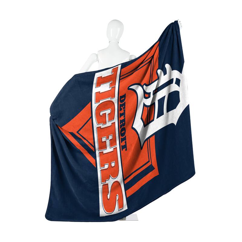 MLB Detroit Tigers Home Plate Raschel Throw Blanket