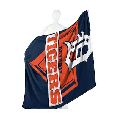 MLB Detroit Tigers Home Plate Raschel Throw Blanket
