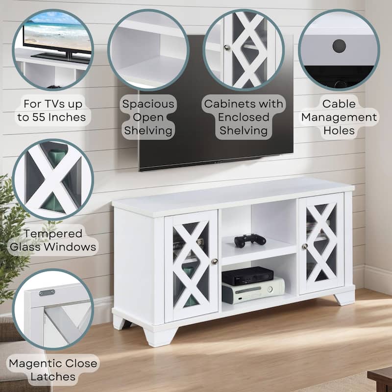 Convenience Concepts Gateway TV Stand with Storage Cabinets and Shelves for TVs up to 55 Inches