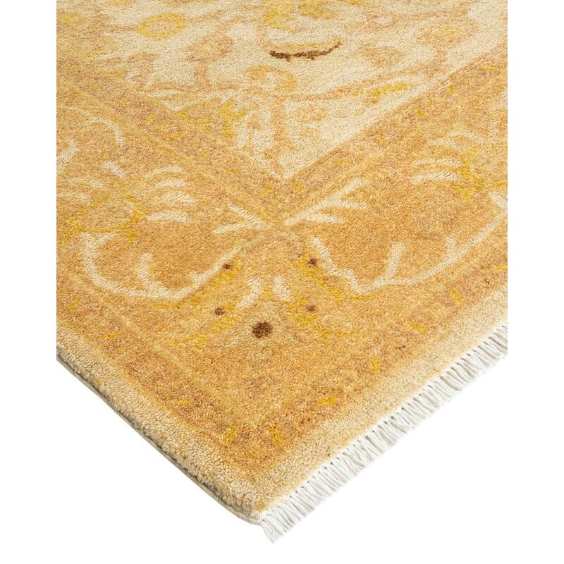 Overton Hand Knotted Wool Vintage Inspired Traditional Ottoman Ivory Area Rug - 4' 2" x 6' 3"