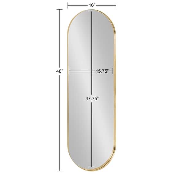 dimension image slide 6 of 7, Kate and Laurel Rollo Capsule Framed Wall Mirror