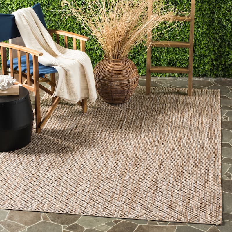 SAFAVIEH Courtyard Jonell Indoor/ Outdoor Patio Backyard Rug - 2'7" x 5' - Natural/Black