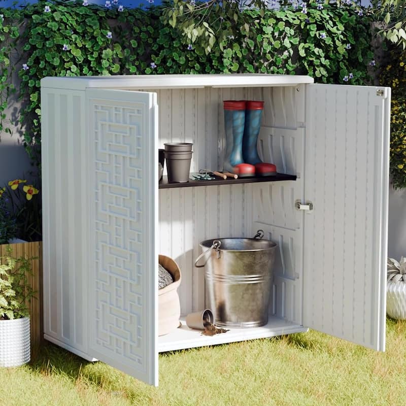 Outdoor Resin Deck Box Storage Shed for Garden,Patios,Backyards,Tools