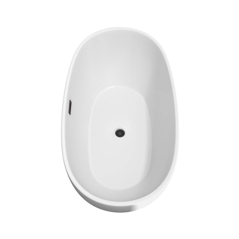 Wyndham Collection Juno 63" Freestanding Soaking Tub with Tub Filler